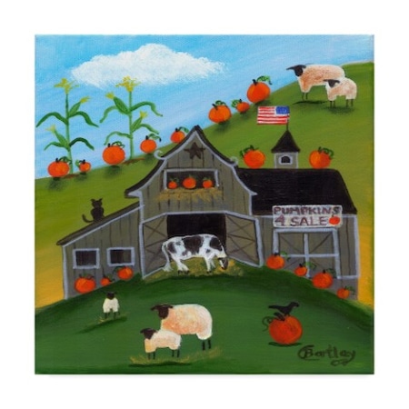 Cheryl Bartley 'Pumpkins 4 Sale' Canvas Art,24x24